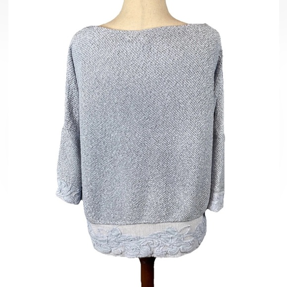 Soft Surroundings Sweater Pullover Size Petite Large Knit Embroidery Accent - Picture 4 of 7